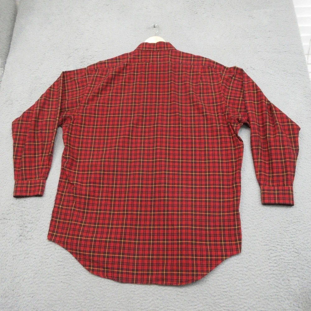 Polo Ralph Lauren Lowell Sport Shirt Men L Red Tartan Plaid Cotton Prep Classic